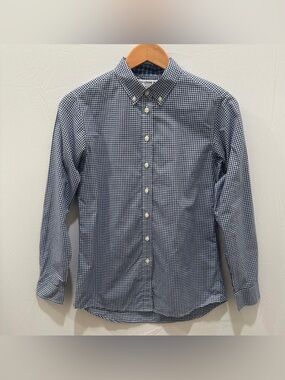 Ines De la Fressange Uniqlo Women's 100% CottonBlue Gingham Button-Down Shirt S
